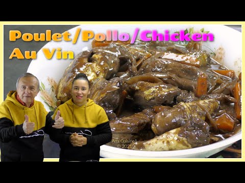 Poulet au vin, facile, rapide, délicieux - Pollo al vino, fácil, rápido, delicioso - Chicken au vin