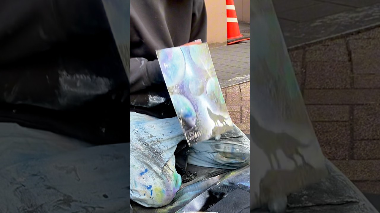 オオカミの絵を無料プレゼント #スプレーアート