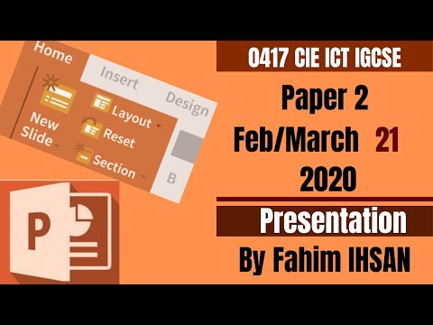 IGCSE ICT 0417/P21/2020 FEB - MARCH Presentation