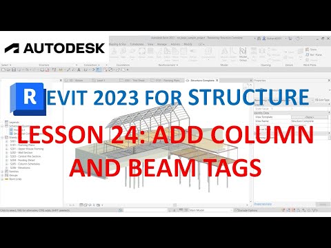 REVIT 2023 STRUCTURE: LESSON 24 - ADD COLUMN AND BEAM TAGS