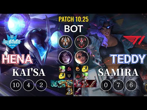 hyF Hena Kai'Sa vs T1 Teddy Samira Bot - KR Patch 10.25