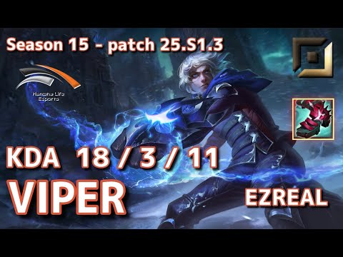 【KRサーバー/C1】HLE Viper エズリアル(Ezreal) VS カイサ(Kai’sa) BOT - Patch25.S1.3 KR Ranked【LoL】