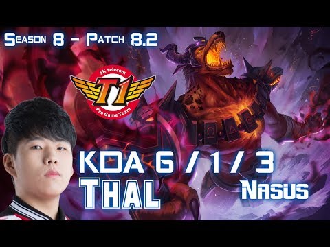 SKT T1 Thal NASUS vs SKT T1 Untara GANGPLANK Top - Patch 8.2 KR Ranked