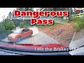 Dangerous Pass On Blind Curve On Gravel, Close Calls, Near Misses & Bad Drivers Dashcam Videos 782