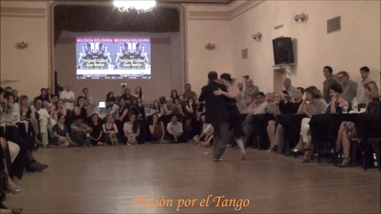 VIRGINIA CUTILLO y JOSE HALFON Bailando el Tango UNA VEZ en La Milonga SOLIDARIA