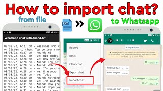 How to import Whatsapp chat from text file || Import back exported chat files || WhatsViewer