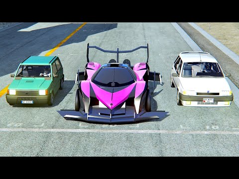 Devel Sixteen 2014 GTR vs Fiat Panda Monster vs Fiat Tipo Monster - Drag Race