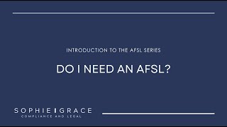 Do I need an Australian Financial Services Licence "AFSL"?