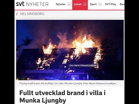 Övertänd villa i Munka Ljungby Skåne