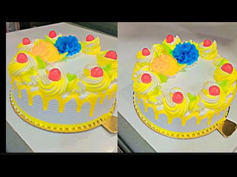 How to Make🍍 pineapple cake decorating  || roj flavor me #ganpatcakemaster #pineapple