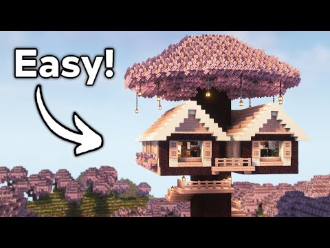 Minecraft: Cherry Blossom Treehouse Tutorial🏠