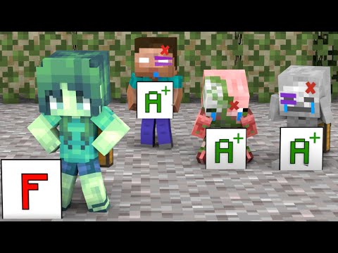 Naughty Baby Zombie Girl and A Lion Cub - Minecraft Animation