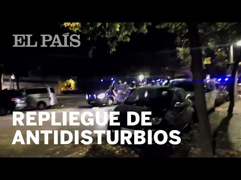 Repliegue antidisturbios en Girona