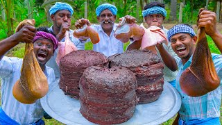 GOAT BLOOD FRY | Traditional Goat Blood Recipe Cooking In Village | Goat Blood Gravy with Intestine