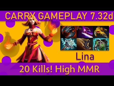 💥20 Kills! Lina Carry Gameplay - High MMR Dota 2