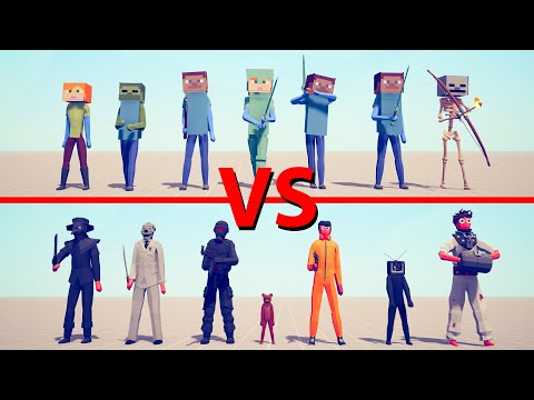 MINECRAFT Team vs SCP Team - Totally Accurate Battle Simulator TABS