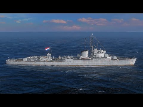 Tromp Tier 10 dutch premium destroyer gameplay - World of Warships Blitz