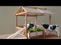 How To Make Cow Shed Animals House Craft From Ice Cream Sticks