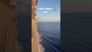 🌞 A golden sunrise painting the ocean—there’s nothing like waking up at sea. 🚢🌊✨ #CruiseLife
