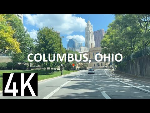 Columbus, Ohio 4K Street Tour - Labor Day Weekend - Driving through High Street Short North District