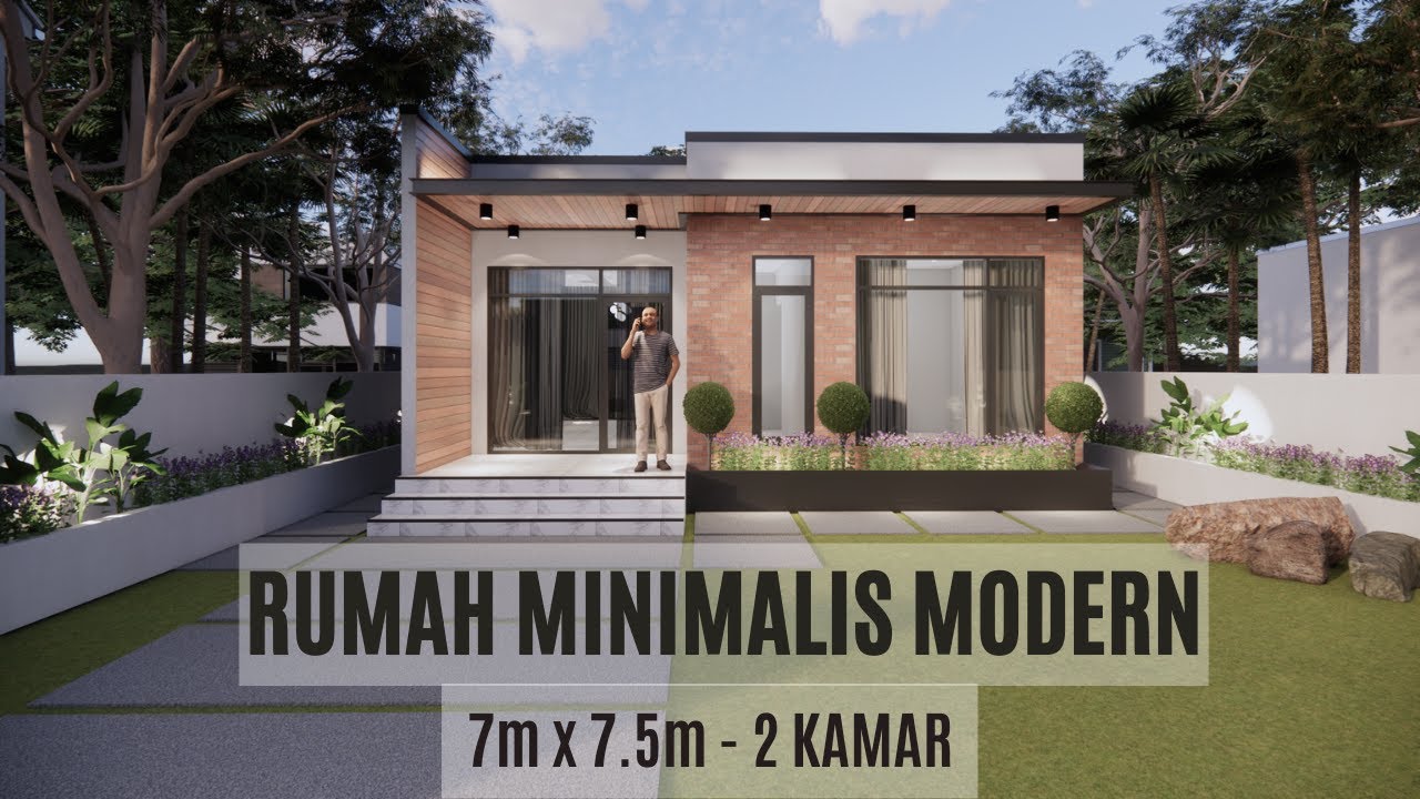 RUMAH UNTUK MILENIAL - DESAIN RUMAH MINIMALIS 7X7.5M 1 LANTAI 2 KAMAR