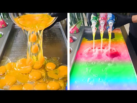 Satisfying ICE Cream #62 🌈 Satisfying Rainbow Egg Street Food