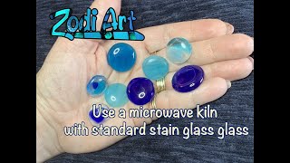 Use a microwave kiln with standard stain glass glass!