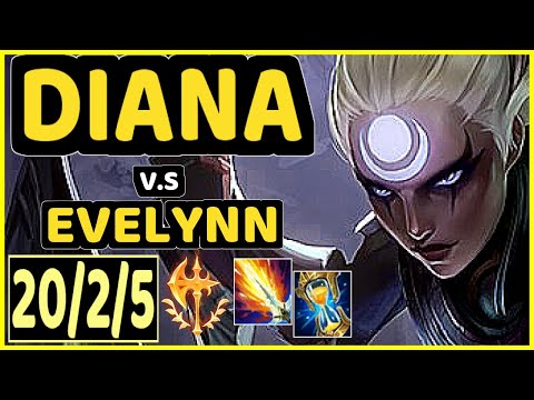 SHINI (DIANA) vs EVELYNN - 20/2/5 KDA JUNGLE CHALLENGER GAMEPLAY - BR
