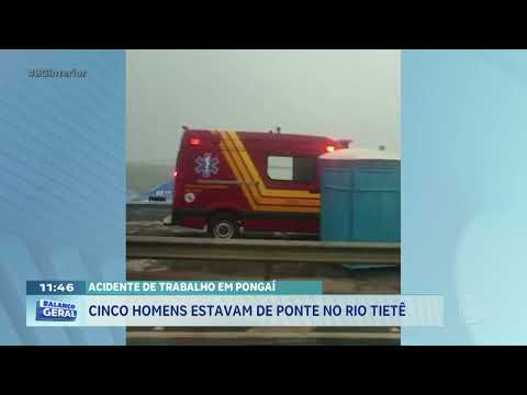 Acidente de trabalho em Pongaí: cinco homens estavam na ponte Rio Tietê