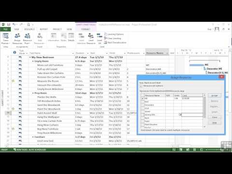 Microsoft Project 2013 Tutorial | Assigning Resources To Tasks
