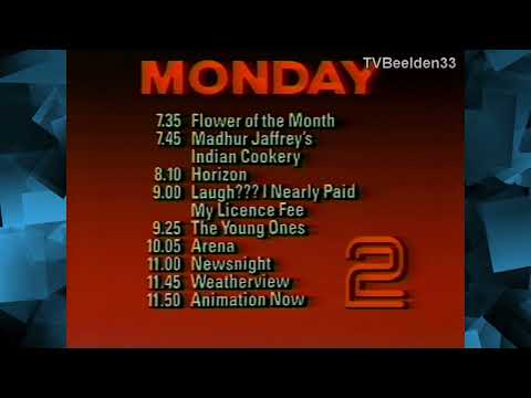 BBC2 closedown and clock (31-03-1985)
