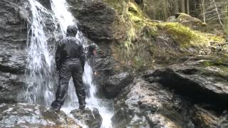 kieran and mum under the waterfall