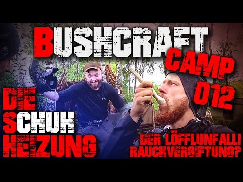 #012 - THE SHOE HEATING - Spoon Accident Smoke Poisoning? - Bushcraft Camp Camp Building Survival