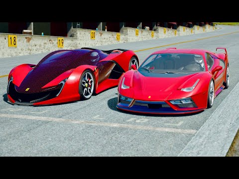 Ferrari 7X Design GTO Vision vs Ferrari Impronta at Monza