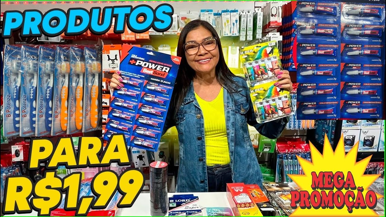 R$1,99 PRODUTOS PARA LOJAS DE 1,99 DIFERENTES E VARIADOS