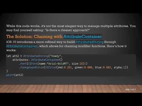 Understanding AttributeContainer Function Chaining in iOS 15