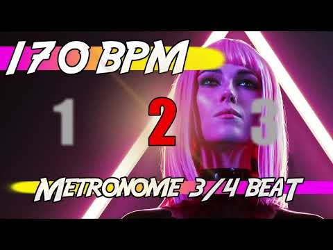 ✅ 170 BPM - 3/4 Metronome 🕰 Ten minutes of click track