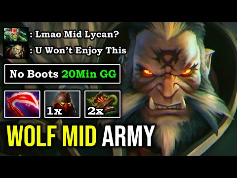 HOW TO 100% DELETE MEDUSA MID No Boots Lycan Crazy Wolf Army 20Min GG Push Like a Monster 8K DotA 2