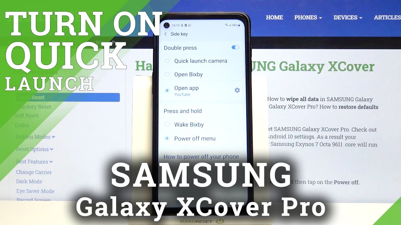 Customize Quick Launch - SAMSUNG Galaxy XCover Pro & Side Keys Usage