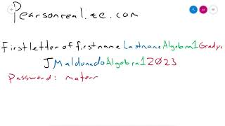 Getting Started   Pearson Login Info