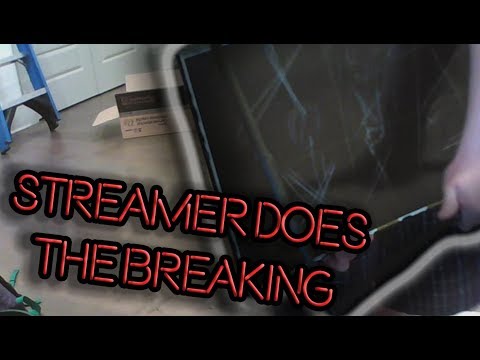 Twitch Streamer goes INSANE and BREAKS his keyboard and monitor after my raid!
