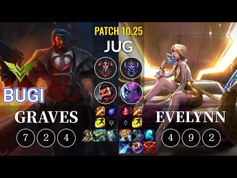 V3 Bugi Graves vs Evelynn Jungle - KR Patch 10.25