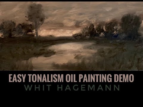 Easy Tonalism Landscape: Oil Painting Demo (6x12 Oil on Canvas)