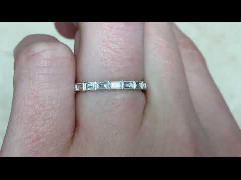 0.55ct Baguette Cut Diamond 2.20mm Platinum Eternity Wedding Band - Inverness Band - Hand Video