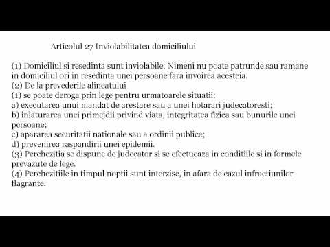 Constitutia Romaniei 027 Inviolabilitatea domiciliului