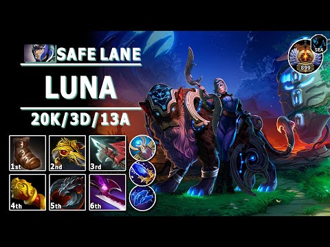 Luna Safe Lane Carry | 7.32c | Pos 1 Luna Play | Dota 2 Immortal Gameplay