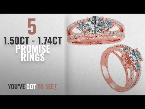 10 Best 1.50Ct - 1.74Ct Promise Rings: 1.50 Carat G-H Round Diamond 3 Three Stone Half Eternity