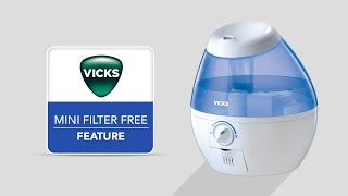 Vicks Mini Filter Free Cool Mist Humidifier VUL520 - Features