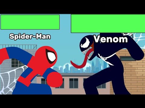 Spider-Man VS Venom Stick Fight With Healthbars @FabianoCruzAnimations