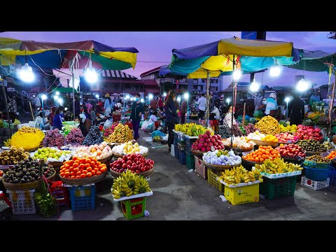 Amazing Morning Market Scenes, Walkaround Fish Market, Phnom Penh Local Market Morning Scenes